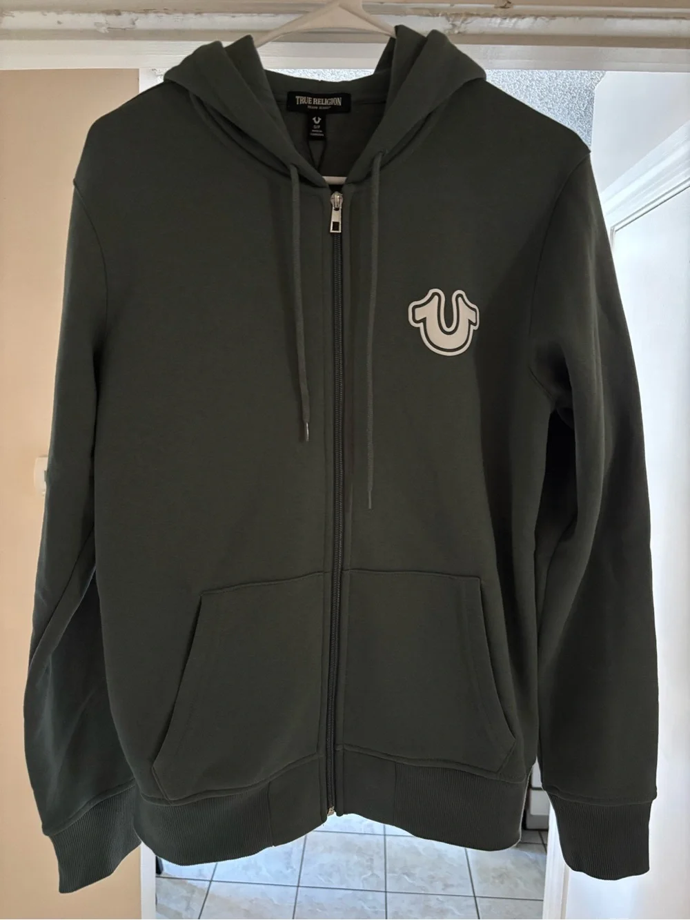 True Religion Olive Green Zip Hoodie Jacket